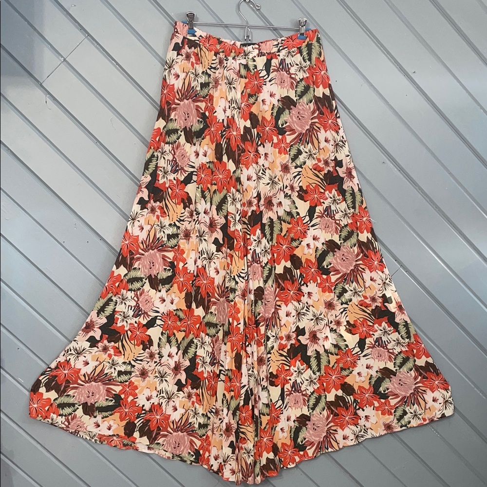 Like an Angel Floral Extra Wide Leg Semi Sheer Pants